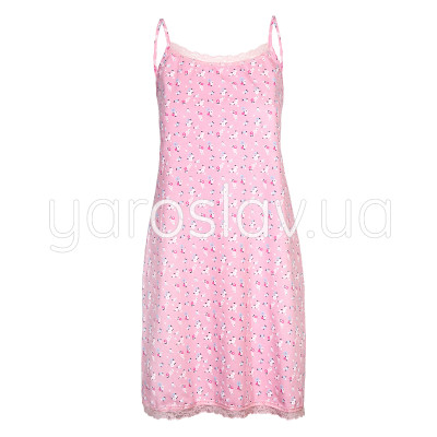 Ночная рубашка ТМ "Ярослав" м.453 розовая в цветочный принт